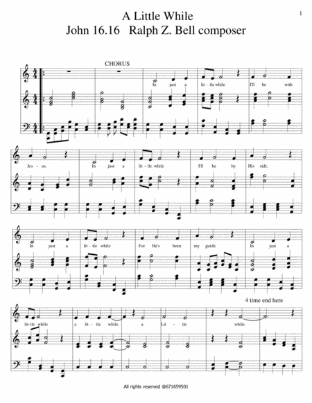 In A Little While A Christian Song Where Is Your Final Home Sheet Music