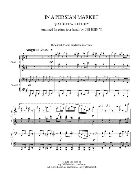 Free Sheet Music In A Persian Market Piano 4 Hands