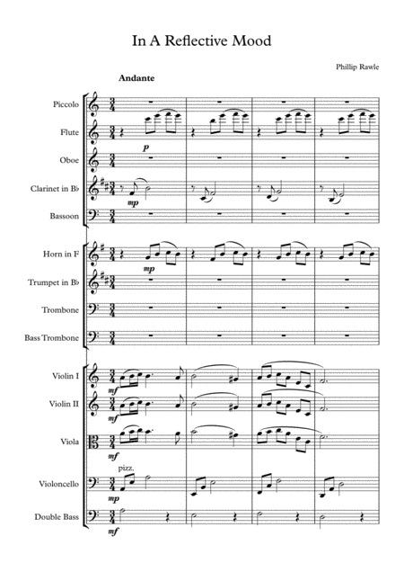 Free Sheet Music In A Reflective Mood