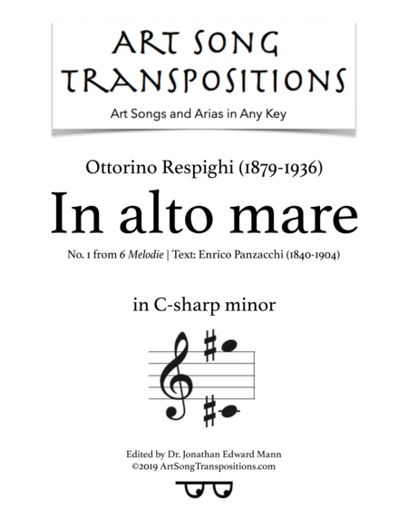 Free Sheet Music In Alto Mare C Sharp Minor