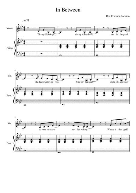 Free Sheet Music In Between