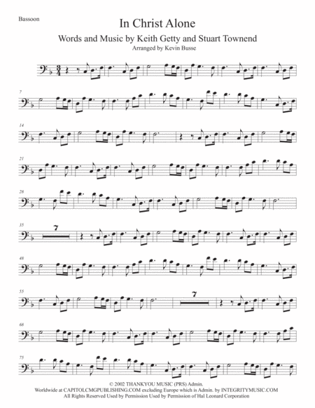 In Christ Alone Bassoon Sheet Music