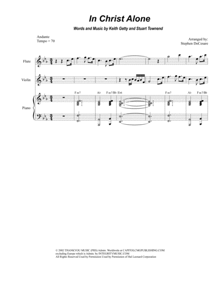 Free Sheet Music In Christ Alone For Brass Quartet