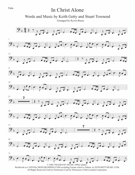 In Christ Alone Tuba Sheet Music