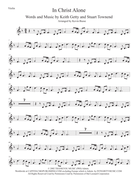 In Christ Alone Violin Sheet Music