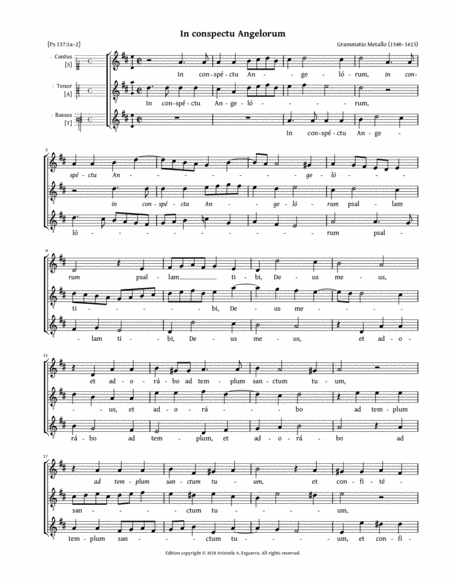 Free Sheet Music In Conspectu Angelorum Metallo Sat