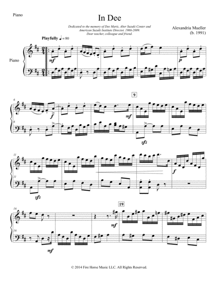 Free Sheet Music In Dee Piano Solo
