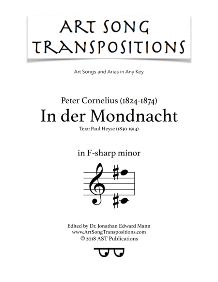 Free Sheet Music In Der Mondnacht F Sharp Minor