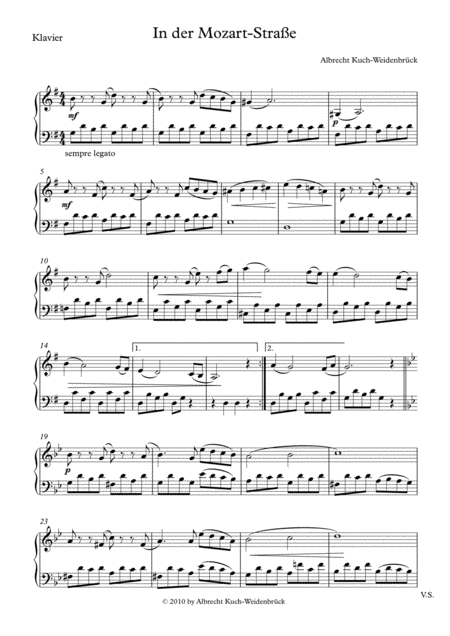 In Der Mozart Strae Sheet Music