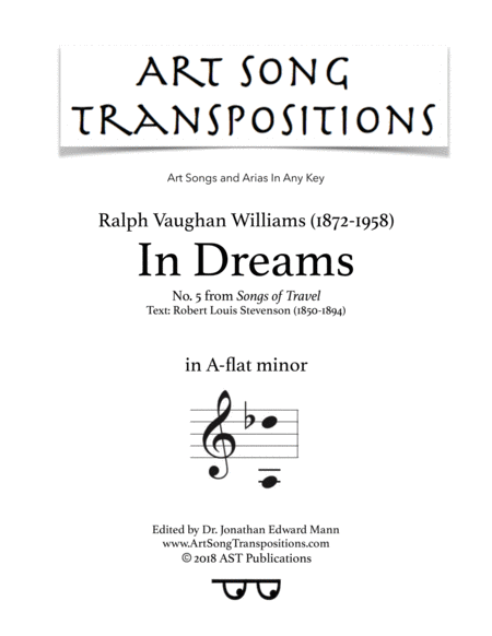 In Dreams A Flat Minor Sheet Music