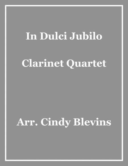 In Dulci Jubilo For Clarinet Quartet Sheet Music