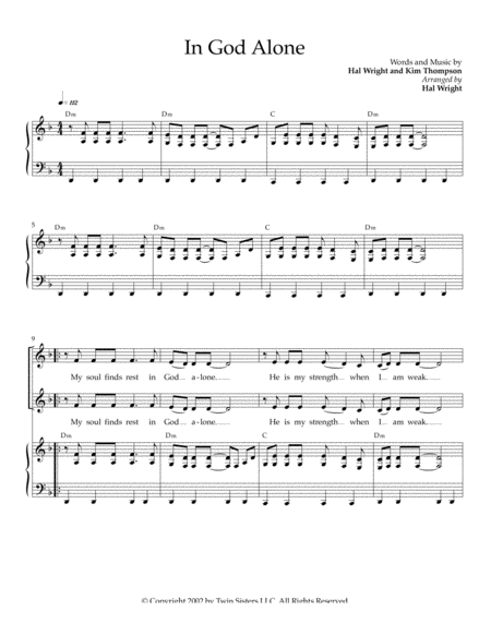 Free Sheet Music In God Alone