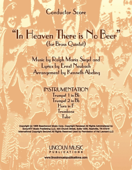 In Heaven There Is No Beer For Brass Quintet Sheet Music