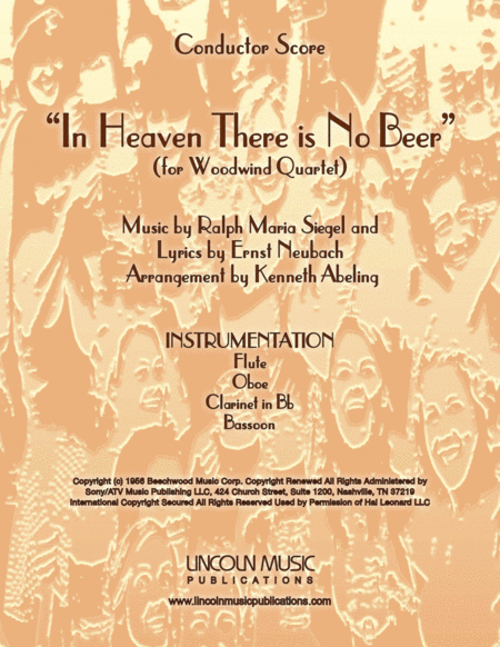 In Heaven There Is No Beer For Woodwind Quartet Sheet Music