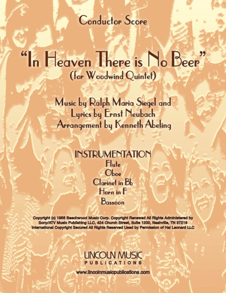 In Heaven There Is No Beer For Woodwind Quintet Sheet Music