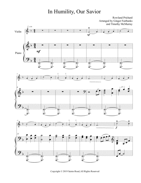 In Humility Our Savior Sheet Music