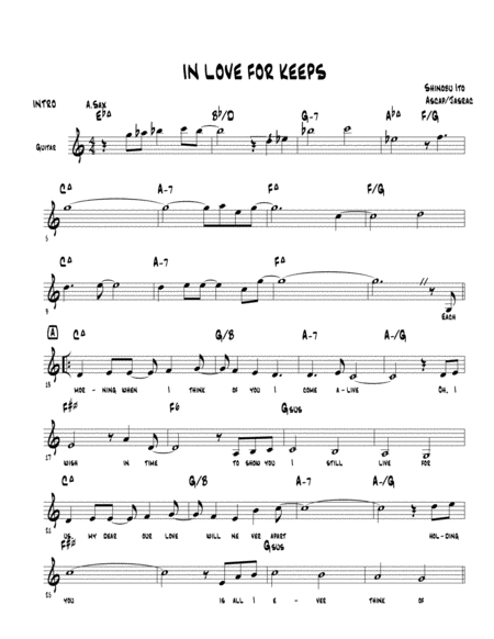 Free Sheet Music In Love For Keeps