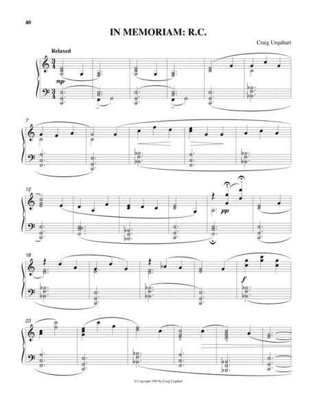 In Memoriam R C Sheet Music