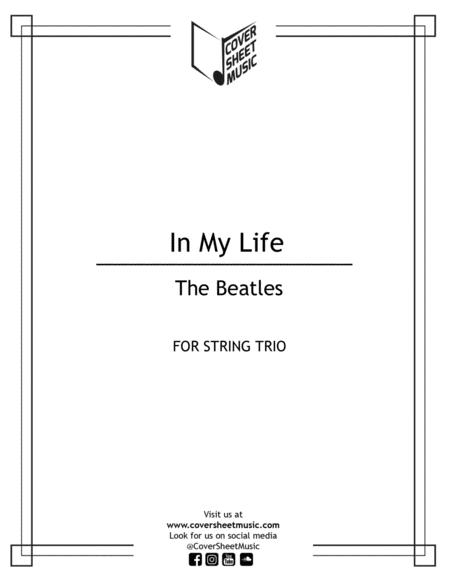 In My Life String Trio Sheet Music