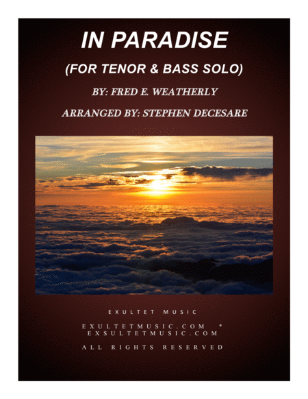 Free Sheet Music In Paradise Duet For Tenor And Bass Solo