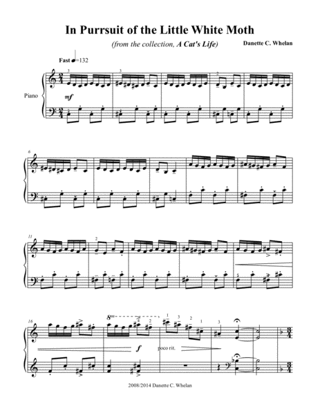 Free Sheet Music In Purr Suit Of The Little White Moth