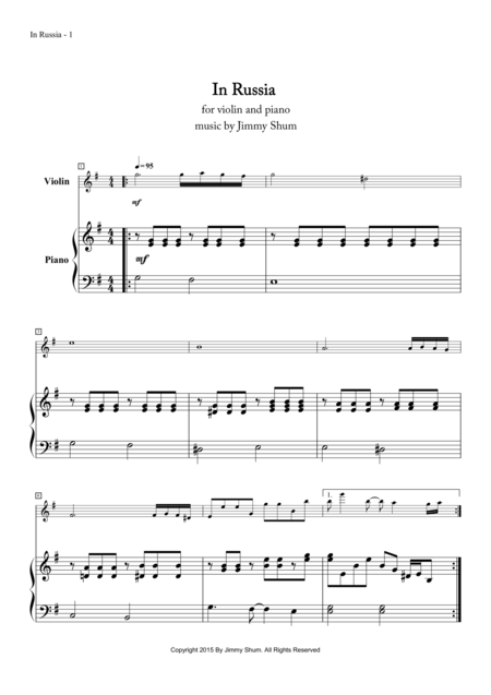 In Russia Sheet Music