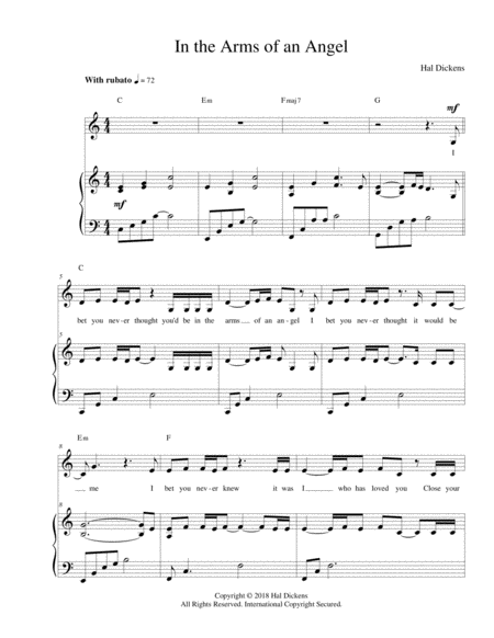 In The Arms Of An Angel Sheet Music