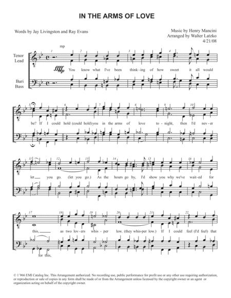 Free Sheet Music In The Arms Of Love
