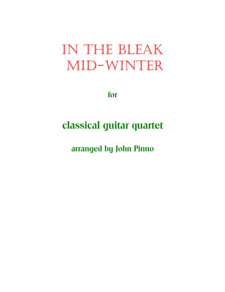 In The Bleak Mid Winter For Classical Guitar Quartet Sheet Music