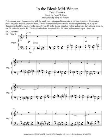 Free Sheet Music In The Bleak Mid Winter Organ Solo