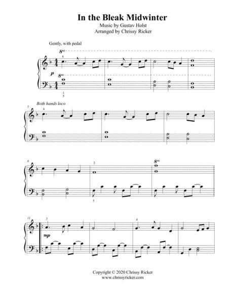 Free Sheet Music In The Bleak Midwinter Easy Piano
