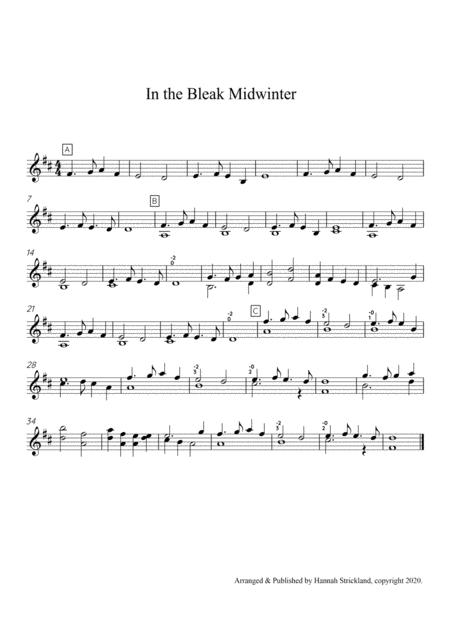 In The Bleak Midwinter Solo Violin Sheet Music