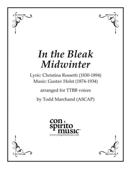 In The Bleak Midwinter Ttbb Choir Sheet Music