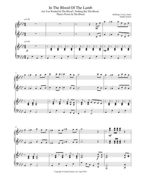 In The Blood Of The Lamb 2 Piano Duet Sheet Music