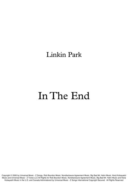 In The End Piano And Violin Sheet Music