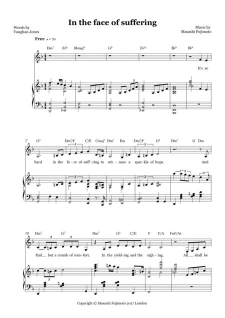 In The Face Of Suffering Sheet Music