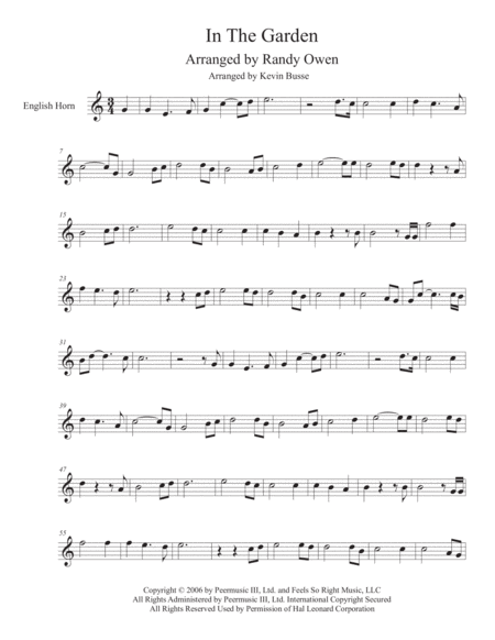 In The Garden English Horn Sheet Music