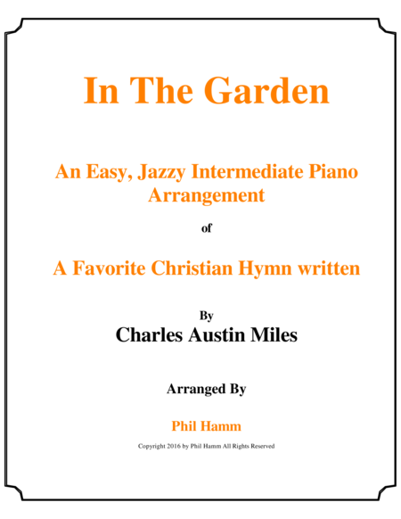 In The Garden Jazzy Sheet Music