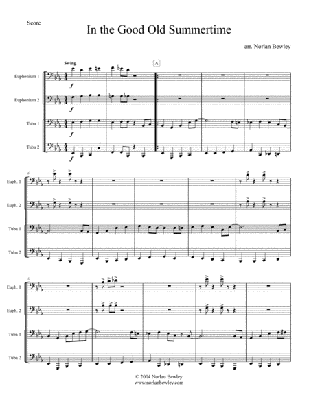 In The Good Ole Summertime Tuba Euphonium Quartet Sheet Music