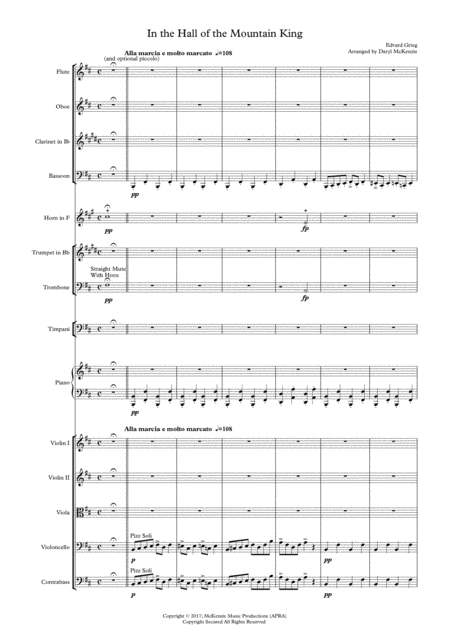 In The Hall Of The Mountain King Chamber Orchestra Sheet Music