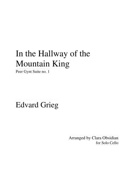 In The Hallway Of The Mountain King For Cello Solo Simple Key Sheet Music