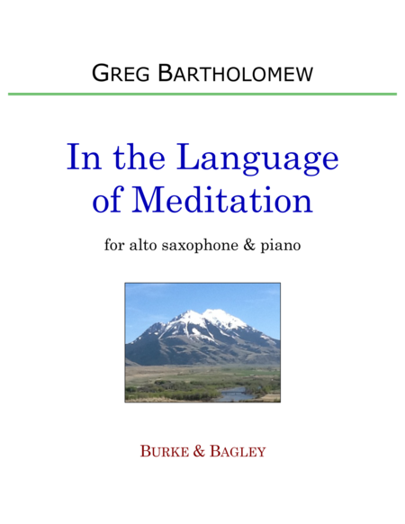 Free Sheet Music In The Language Of Meditation For Alto Saxophone Piano