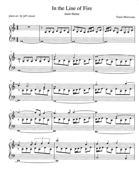 In The Line Of Fire Main Theme Sheet Music