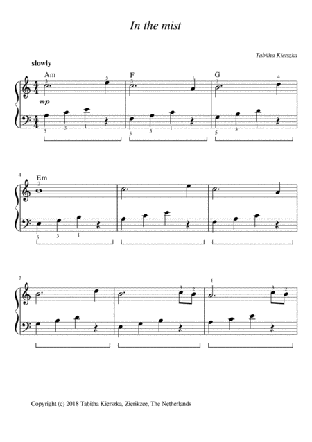 Free Sheet Music In The Mist