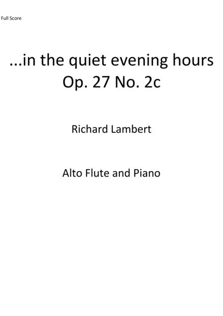 Free Sheet Music In The Quiet Evening Hours