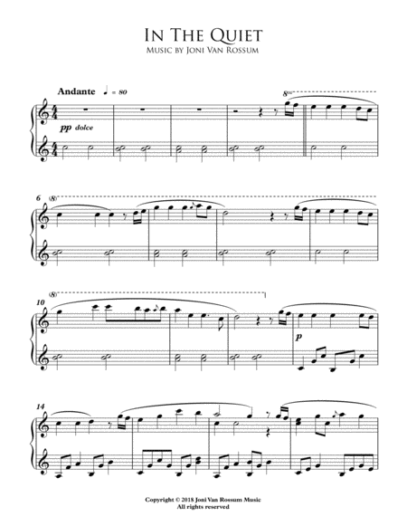 Free Sheet Music In The Quiet