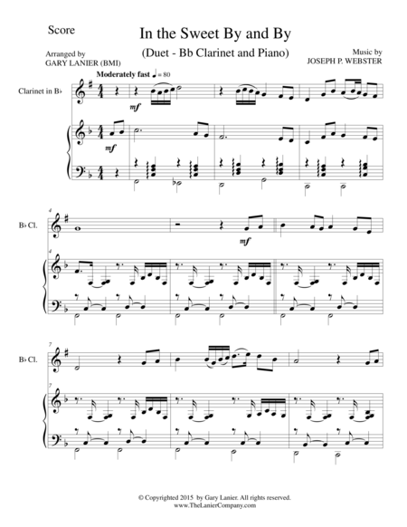 In The Sweet By And By Duet Bb Clarinet And Piano Score And Parts Sheet Music