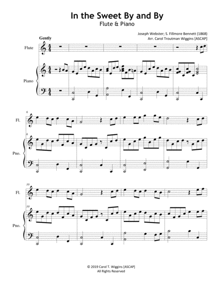 Free Sheet Music In The Sweet By And By Flute Piano