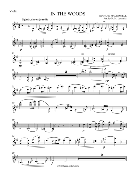 In The Woods Sheet Music