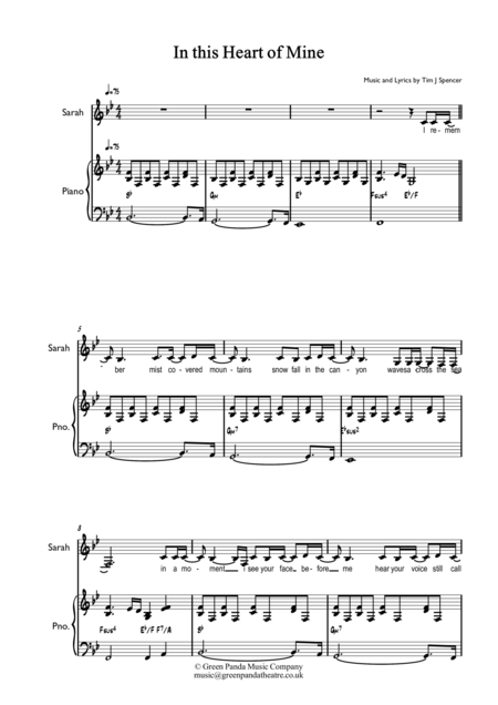 In This Heart Of Mine Sheet Music